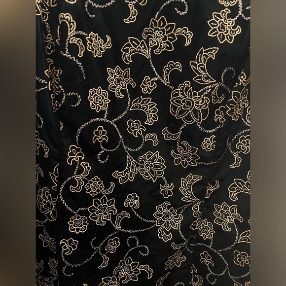Vintage Jessica McClintock‎ Gunne Sax Black/Gold Elegant Cocktail Dress Size 7/8 - Picture 6 of 6